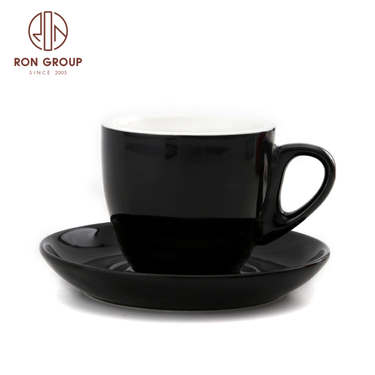 Small Cappuccino Espresso Ceramic Cup and Saucer Coffee Cups for Restaurant