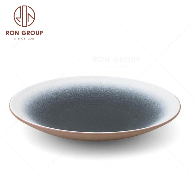 RNPCT1916G-11N High quality Japanese style tableware Terracotta 7.25" Threaded Soup Plate Dinnerware For Restaurant Hotel Party 